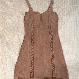 Promesa Tan Knit Mini Dress